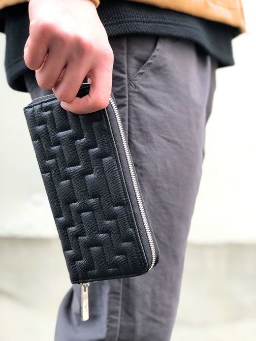 TSUNAIHAIYA FENOMENO ROUND ZIP WALLET(MAZE) / BLACK