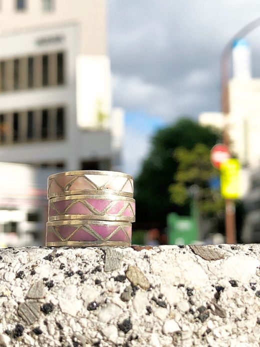 Indian Jewelry ZUNI INLAY RING / PINK