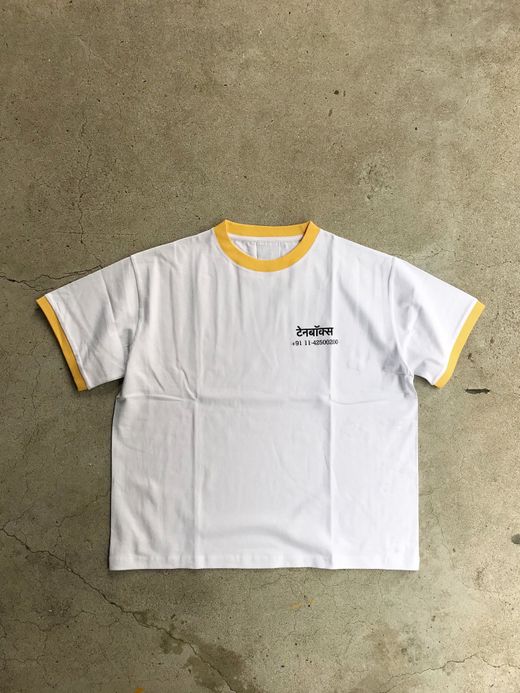 TENBOX OKAY BOSS!! TEE / WHITE/MUSTARD