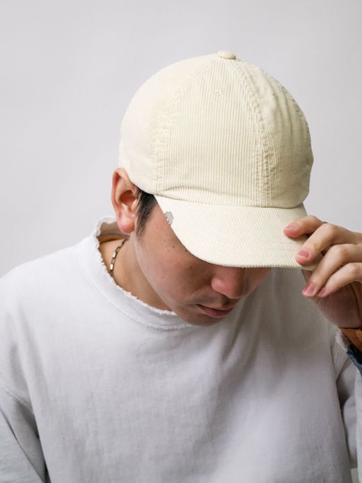 ANACHRONORM ANDC063 / LEATHER BUCKLE CAP / IVORY