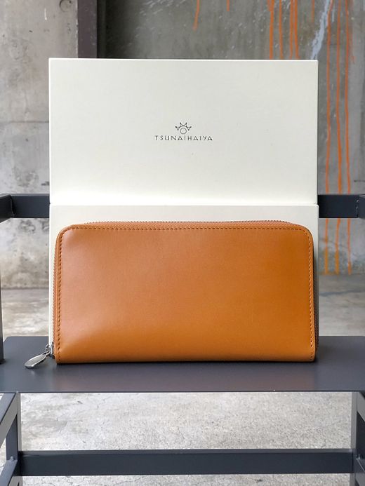 TSUNAIHAIYA BRINCADEIRA ROUND ZIP WALLET / CAMEL RED