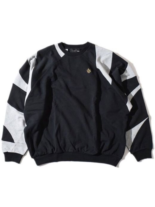 ALDIES A1404020 / SHOULDER SWITCHING BIG SWEAT / BLACK