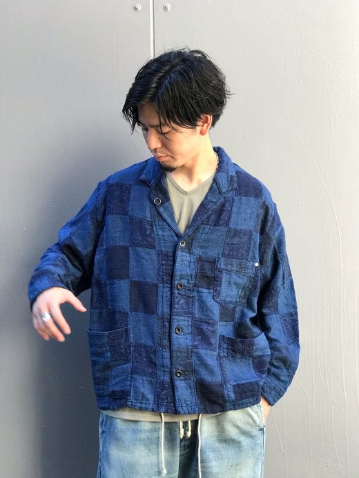 ANACHRONORM AN074-INDG / PATCH WORK COVERALL SHIRT / INDIGO