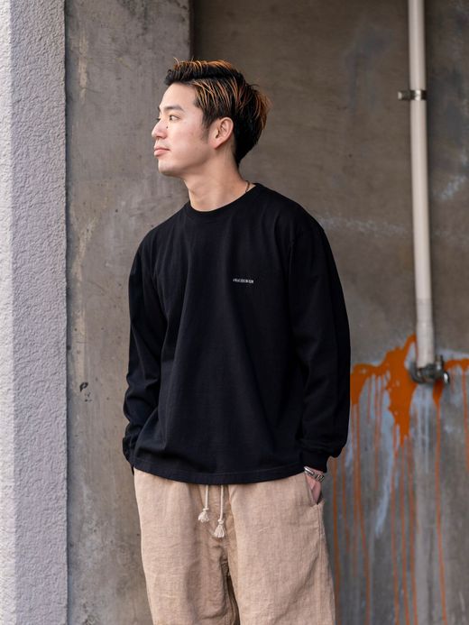 ANACHRONORM AN112 / EMBROID L/S T-S / BLACK
