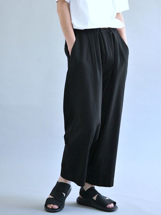 ANACHRONORM AN046 / OW DENIM TUCK WIDE PANTS / BLACK OW