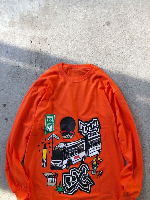 TENBOX PANDA SEX MUNI L/S TEE / ORANGE