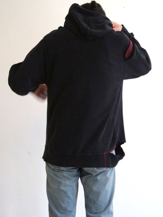 ANACHRONORM NM-SW02-W1 / DAMAGED HOODED SWEAT PARKER / BLACK