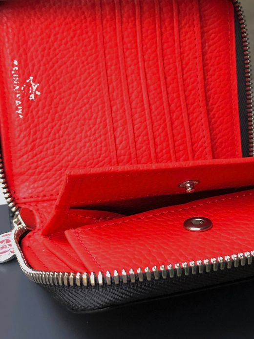 TSUNAIHAIYA BRINCADEIRA ROUND ZIP SHORT WALLET / BLACK RED