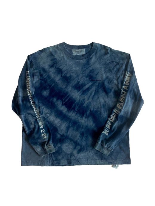 ANACHRONORM AN111-STCL / STENCIL BLEACHING TIE DYE L/S T-S / Dk.INDIGO