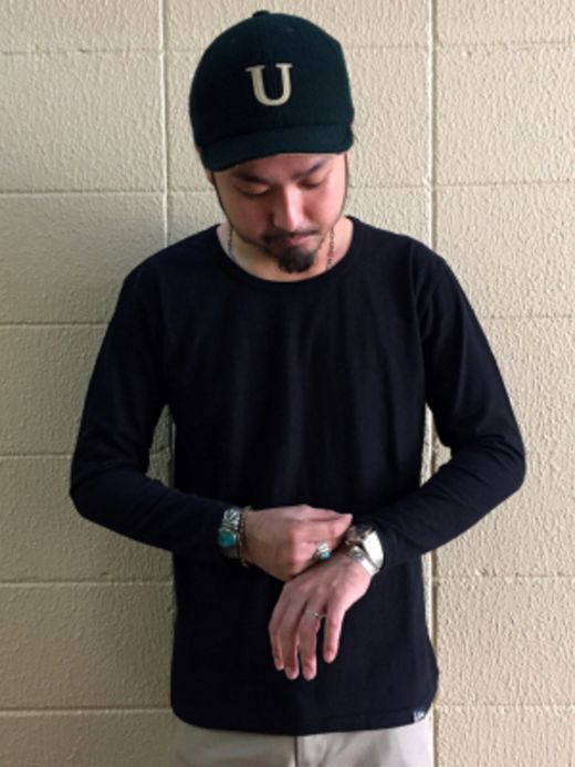 fulton F-neck 5/6 Tee / black