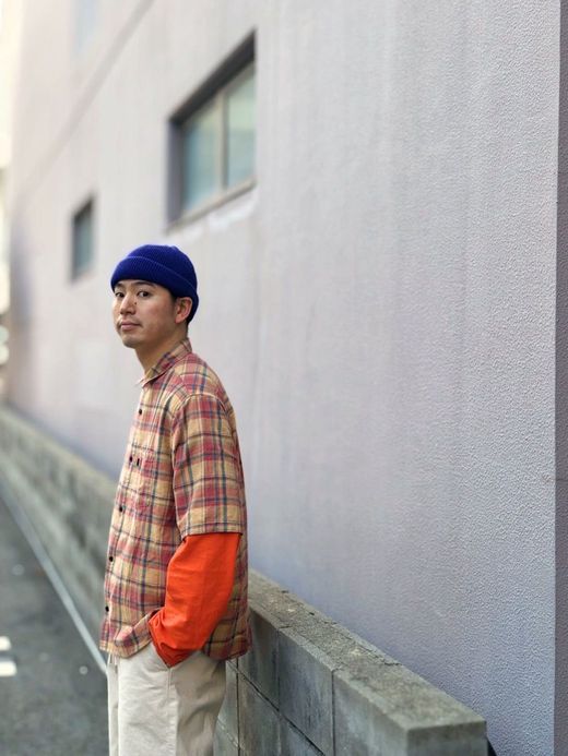 THE UNION TF00336 / ROLLUP CHECK SS SHIRTS / BEIGE