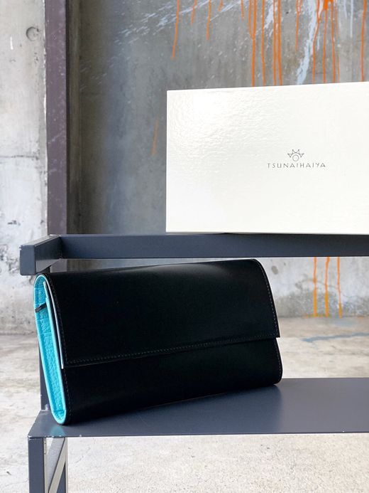 TSUNAIHAIYA BRINCADEIRA LONG WALLET / BLACK LIGHT BLUE
