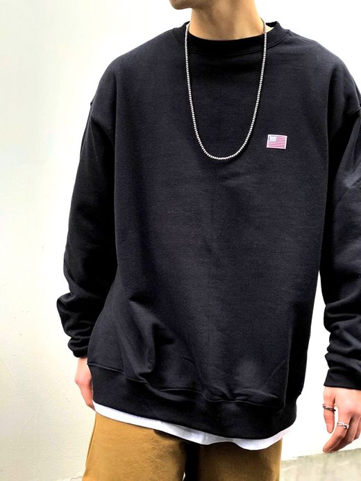 FLATBUSH Select American Flag Patch Crew SW / black