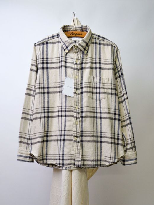 Spinner Bait 301HC / ヘリンボンチェック起毛エイタシャツ / オフホワイト