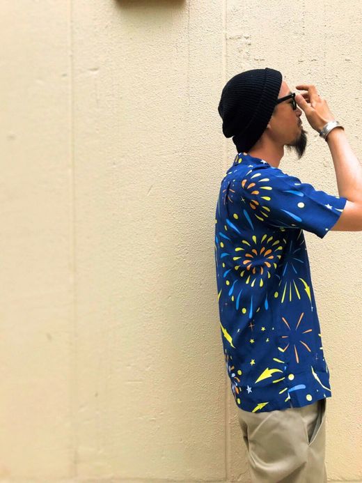 THE UNION Aloha Shirts Made By Aloha Brossam / navy