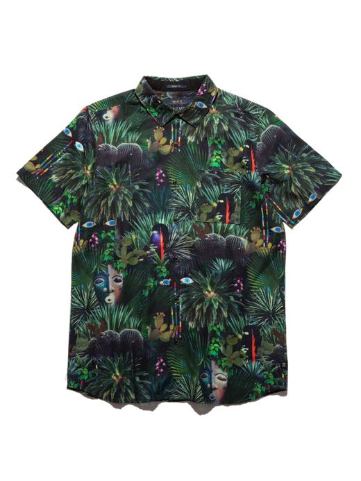 ROARK REVIVAL RW524 / JARDIN OASIS S/S WOVEN / FOREST