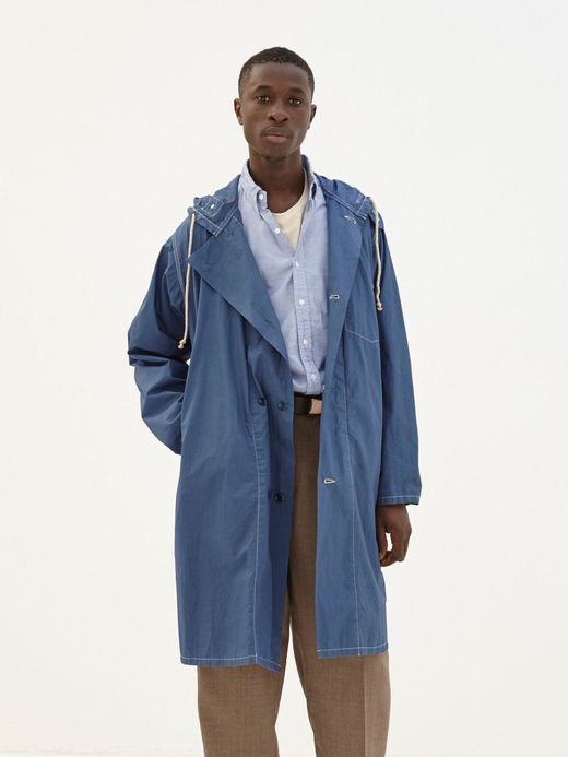 ANACHRONORM AN013 / HOODED PARKA LONG COAT / BLUE GRAY