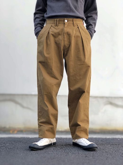 ANACHRONORM AN011 / TUCK WIDE TROUSERS / TAN