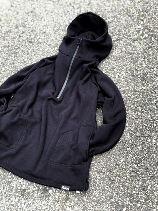 fulton SPN001 / "HIGH LINE" BOMBER HEAT HOODIE / BLACK