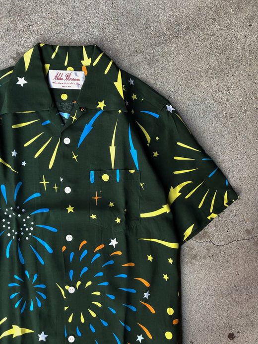 THE UNION TO000305-2 / HANABI ALOHA SHIRTS w/Aloha Blossom / GREEN