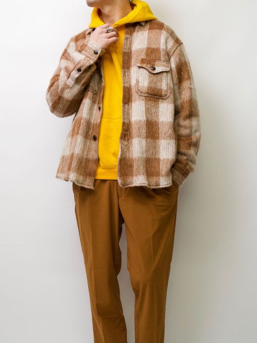  MP-20AW006 / BERKELEY OVER SHIRTS (SHAGGY CHECK) / CAMEL