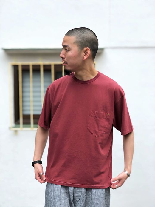 ANACHRONORM NM-TS01R / STANDARD CREW NECK S/S T-S / BURGUNDY