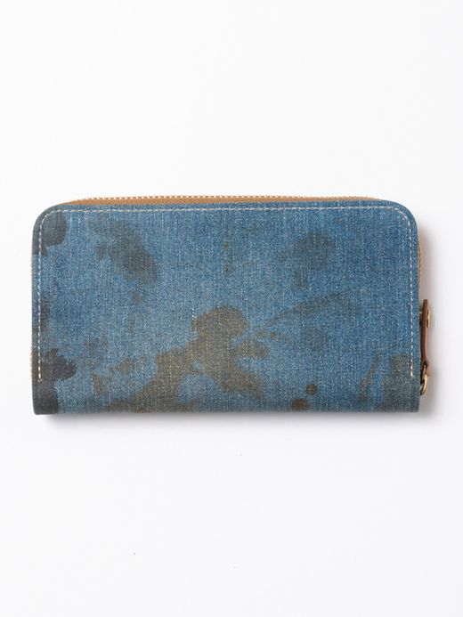 ANACHRONORM ANBB036 / DAMAGED DENIM LONG WALLET / INDIGO×NATURAL