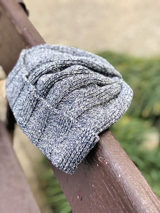 ROTOTO Mixed Silk Cotton Beanie / navy