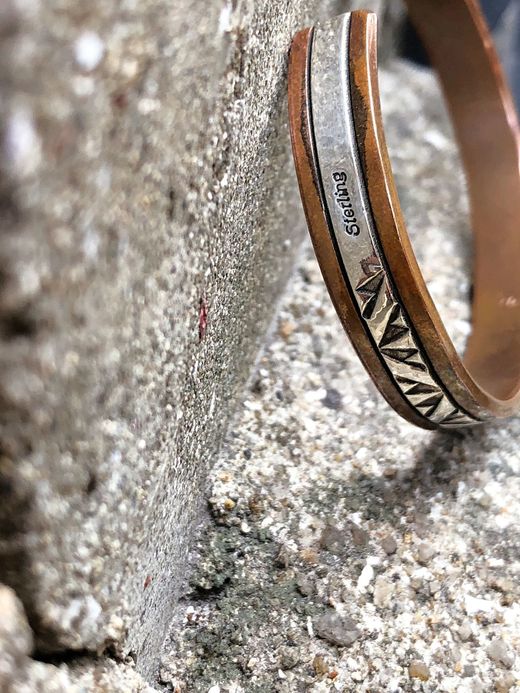 Indian Jewelry Wylie Secatero Silver&Copper Bangle / type D