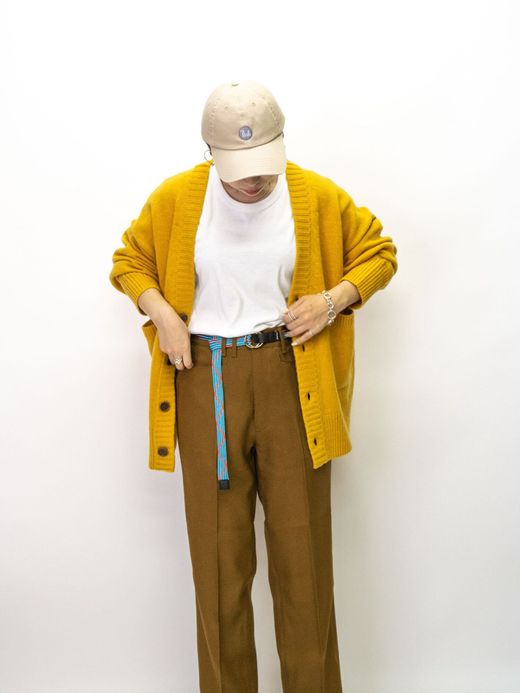 VOO VOO-1062 / FAT RIB CARDIGAN / Mustard