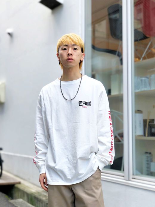 ROARK REVIVAL RLTJ501 / "HIGH STAKES, LOW LIVES" L/S TEE / WHITE