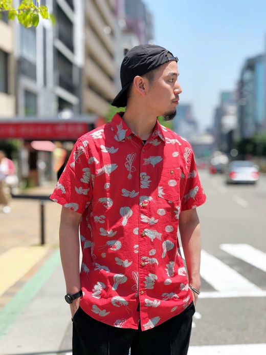 ROARK REVIVAL RW435 / "SEAFOOD STEW" WOVEN / RED