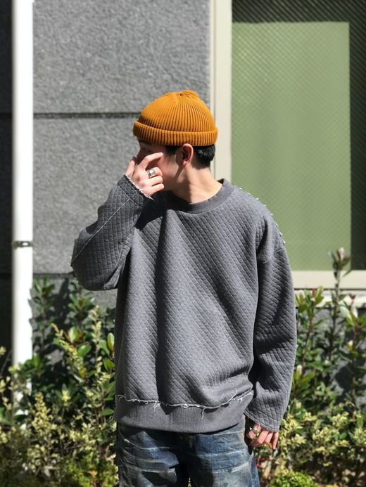 VOO VOO-981 / QUILT JAGGED CREW / CHARCOAL