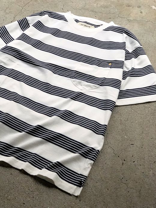 ANACHRONORM AN026 / BORDER CREW NECK S/S T-S / NV×WHT
