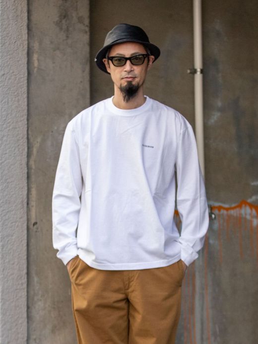 ANACHRONORM AN112 / EMBROID L/S T-S / WHITE