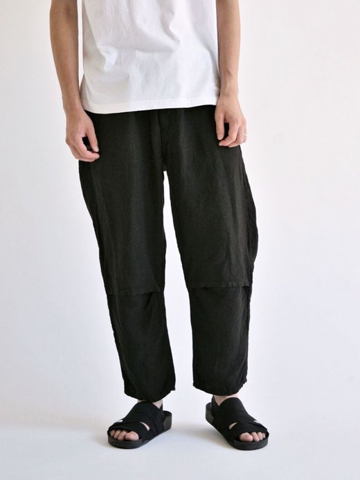 ANACHRONORM AN096 / LINEN TAPERED EASY PANTS / BLACK