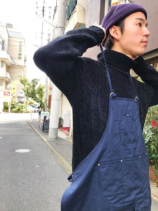  Winter Split Apron / navy