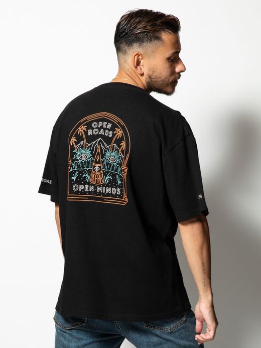 ROARK REVIVAL RTJC700 / "OPEN ROADS OPEN MINDS" TEE / BLACK