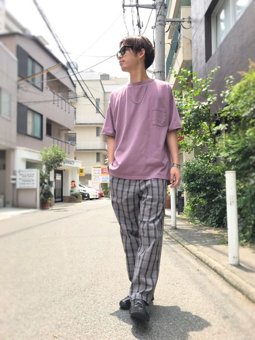 ANACHRONORM Cotton Check Easy Pants / gray check