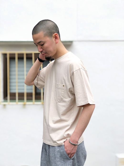 ANACHRONORM NM-TS01R / STANDARD CREW NECK S/S T-S / LIGHT BEIGE