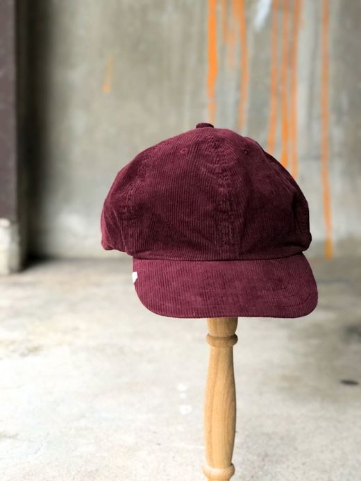ANACHRONORM ANDC-045 / CORDUROY LEATHER BUCKLE CAP / BURGUNDY