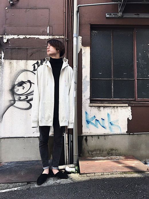 ALDIES Ultra Large Zip Parka / oatmeal