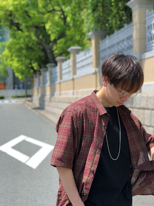 THE UNION Beige Half Shirts / beige×red