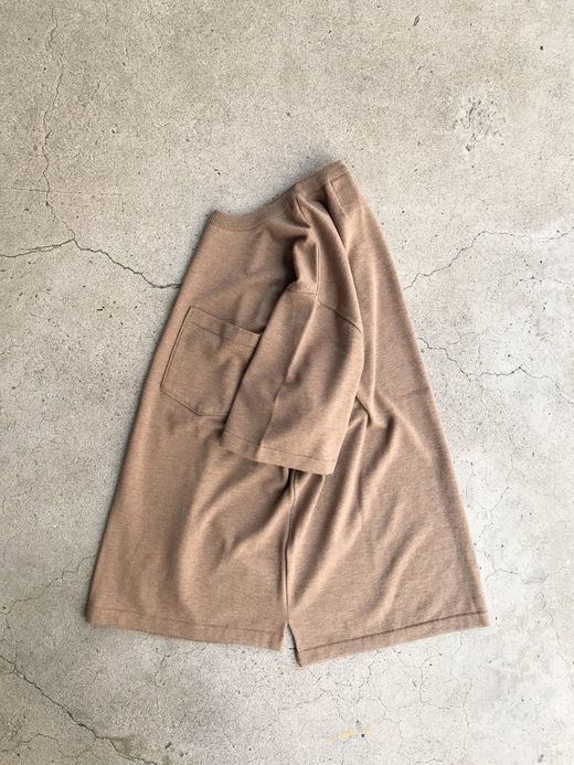 ROTOTO R7006 / MELANGE COTTON POCKET KNIT S/S / L.BROWN