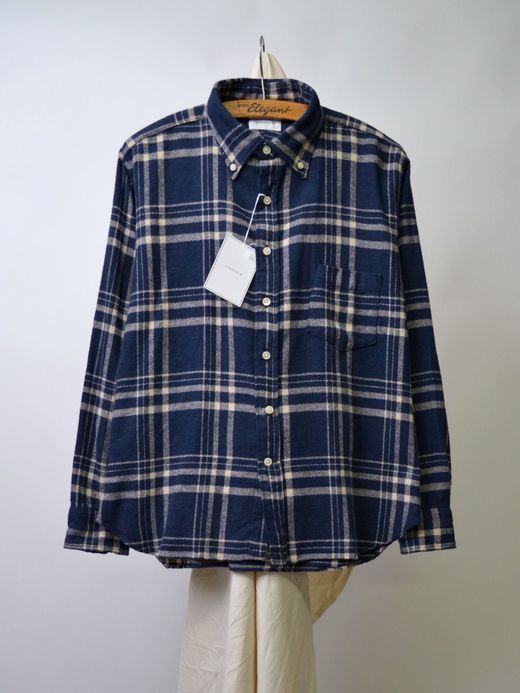 Spinner Bait 301HC / ヘリンボンチェック起毛エイタシャツ / ネイビー