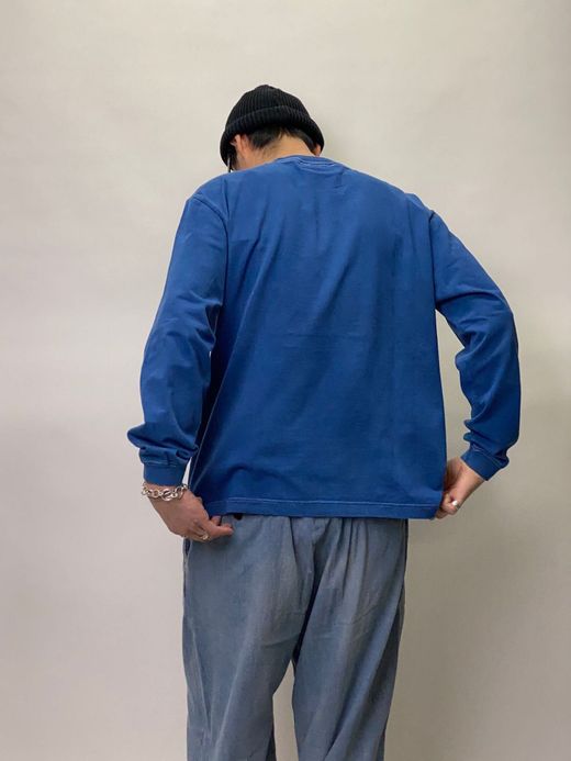 ANACHRONORM AN112-IND / INDIGO EMBROID L/S T-S / Lt.INDIGO