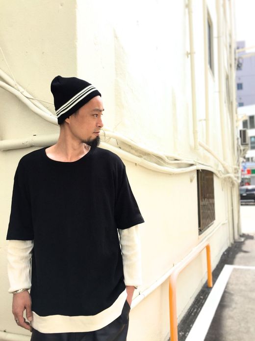 VOO Thermal Stripe Tee / black