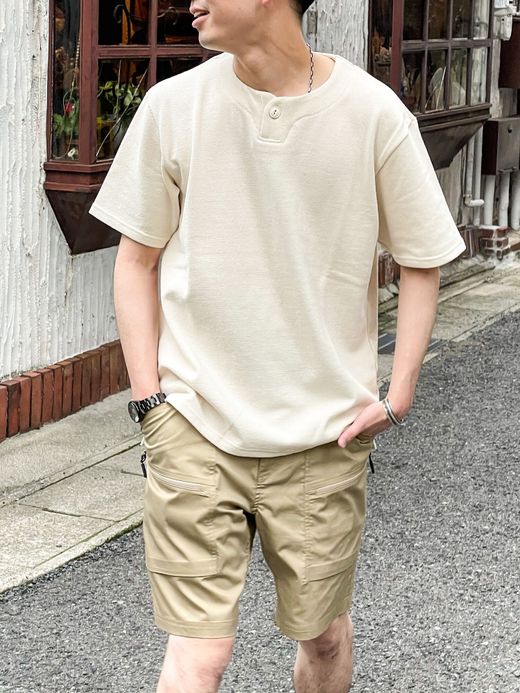 Spinner Bait 1132AK / アメリカンドライカノコワンボタンヘンリーネックTEE / 生成り