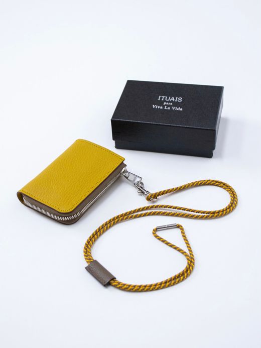 ITUAIS MONTADO NECK MINI WALLET / YELLOW/GREIGE