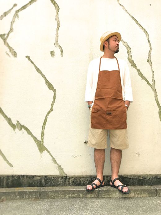  Vintage Duck Half Apron / brown